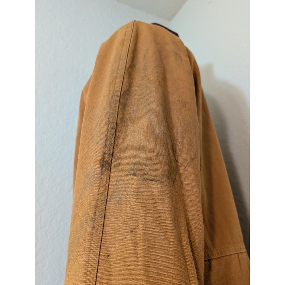 L.L. Bean Womens Small Vintage Made in USA Canvas Long Barn Coat Brown AQ41 - Picture 3 of 13